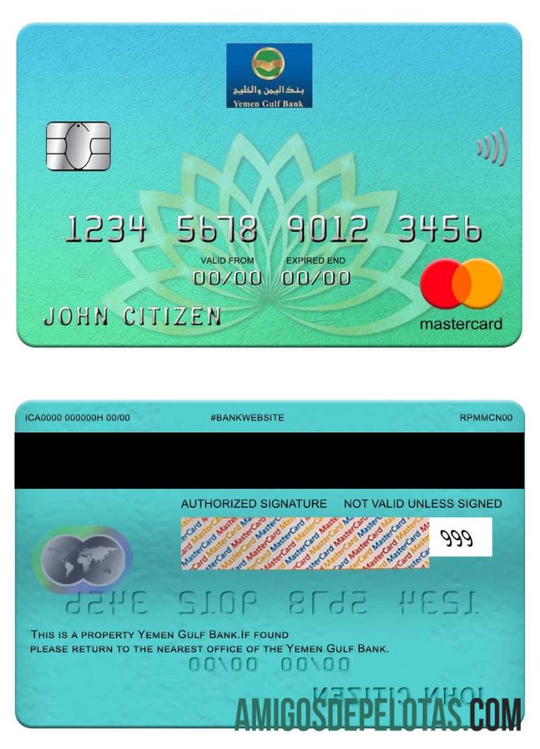 Mastercard do Banco do Golfo do Iêmen baixar para verificação